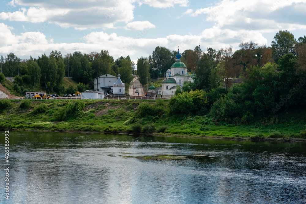 Church Paraskev Fridays, in the summer afternoon in the city of Staritsa. Tver region. Russia