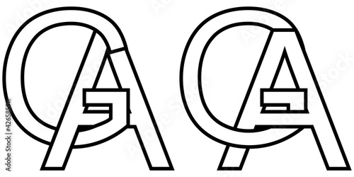 Logo sign ga ag icon sign i...
