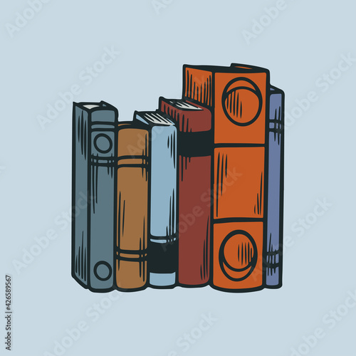 Pile of books. Stack of lib...