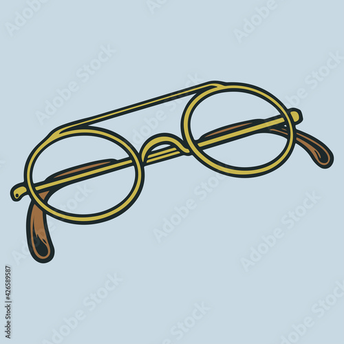 Hand drawn eye glasses vect...