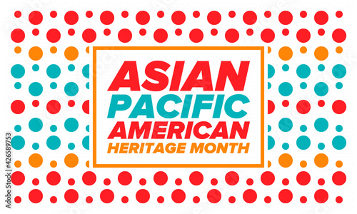 Wallpaper Mural Asian Pacific American Heritage Month. Celebrated in May. It celebrates the culture, traditions and history of Asian Americans and Pacific Islanders in the United States. Poster, card, banner. Vector Torontodigital.ca