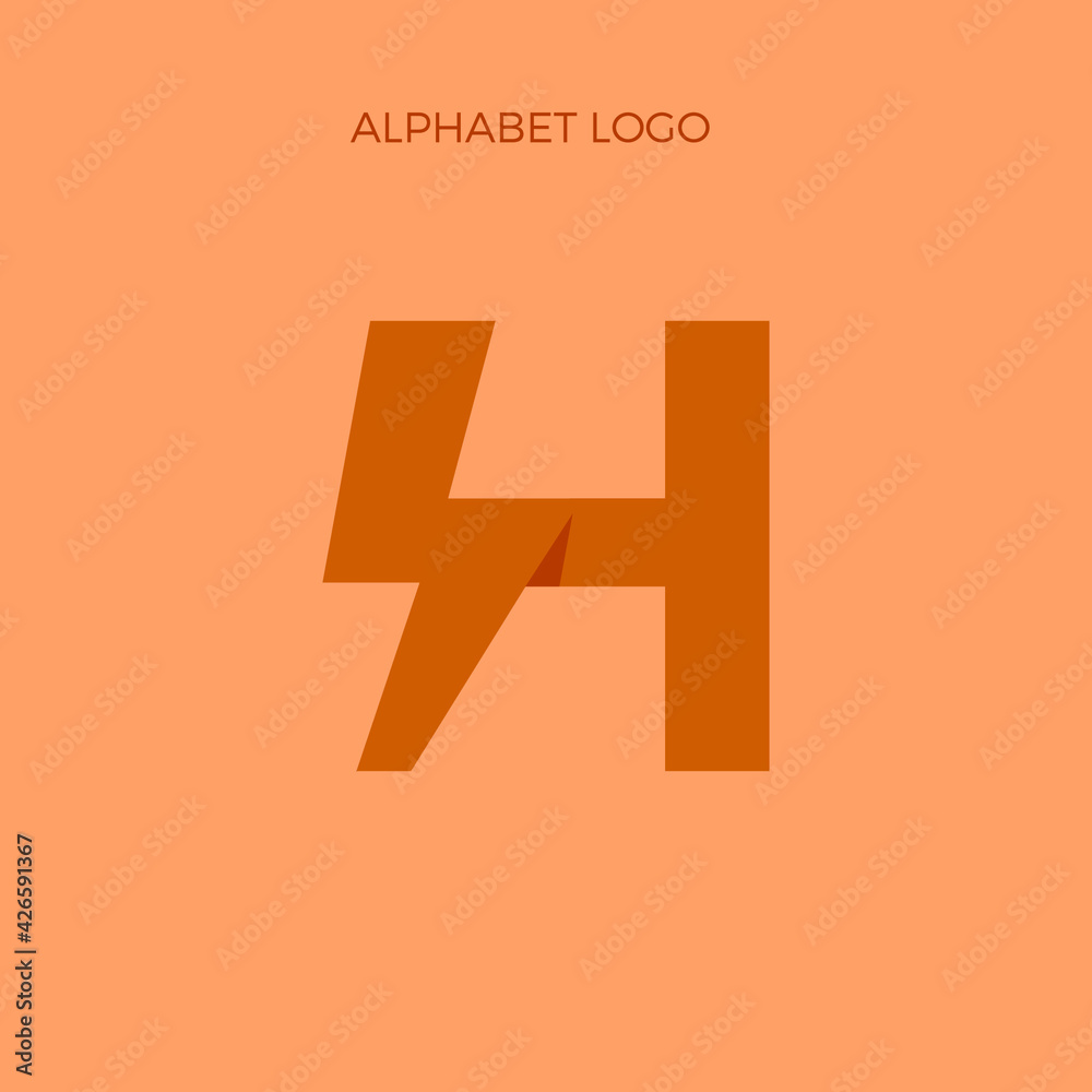 alphabet icon logo simple with thunderstorm or lightening bolt alphabet icon logo simple with thunderstorm or lightening bolt