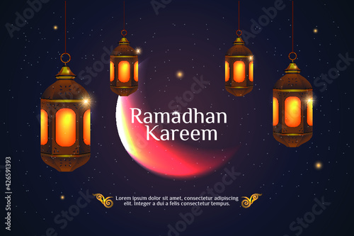ramadan moon wallpaper design background design template
