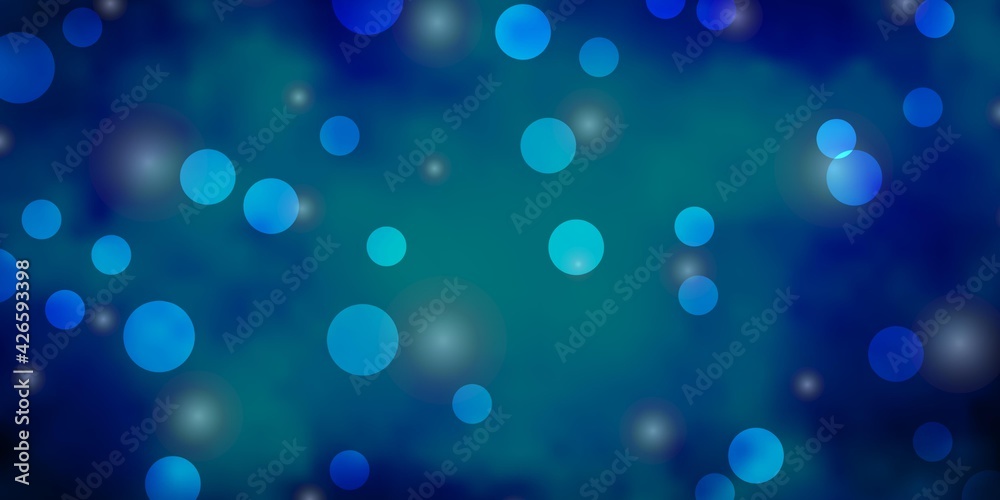 Dark BLUE vector background with circles, stars. Dark BLUE vector background with circles, stars.