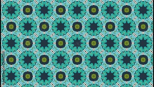Abstract Geometrical Motion Graphics Background. Computer generated loop animation. Multicolored Shapes Pattern
