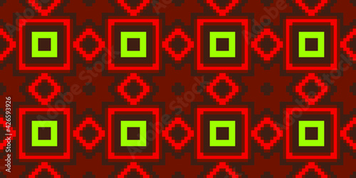 Pixel ornament seamless background. Vector illustration