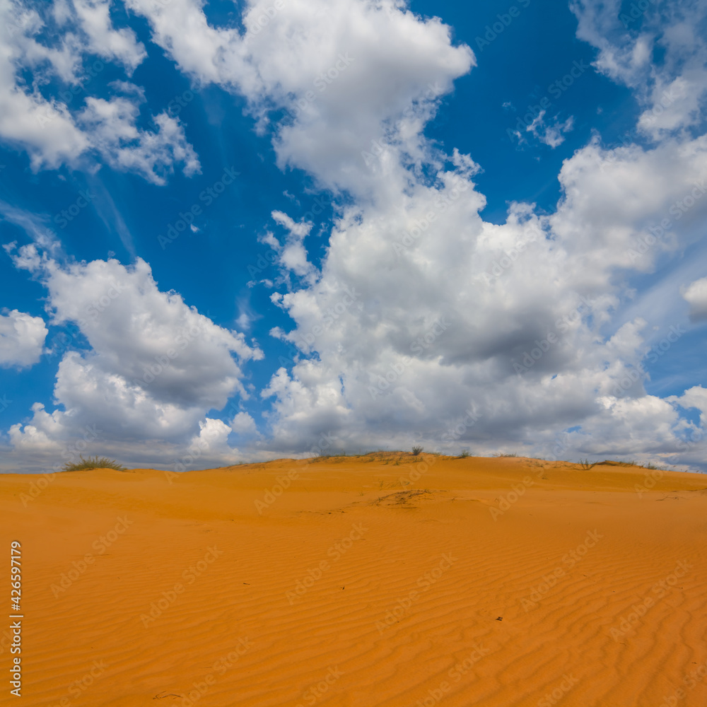 sandy desert under a cloudy sky, natural outdoor scene sandy desert under a cloudy sky, natural outdoor scene