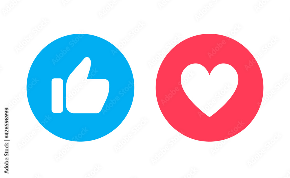 Like and Heart love icons Stock Vector | Adobe Stock