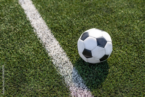 soccer on grass and stadium. ball in the stadium. © Angelov