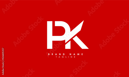 Alphabet letters Initials Monogram logo PK, KP, P and K
