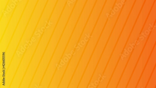 White stripes moving on yellow and orange abstract background. 4K motion video in pop art style. Seamless looping animation.