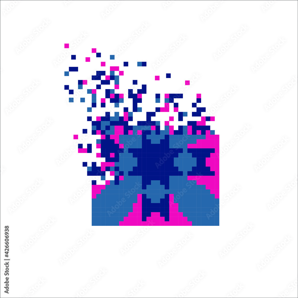 Vector Pixel tile with disintegration effect, illustration for graphic design Vector Pixel tile with disintegration effect, illustration for graphic design