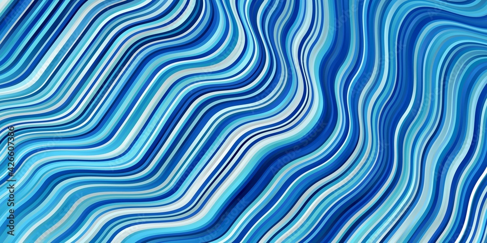 Naklejka premium Dark BLUE vector template with curved lines.