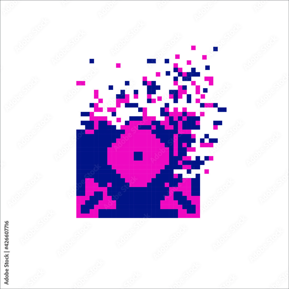 Digital Pixel dispersed filled rectange, illustration for graphic design Digital Pixel dispersed filled rectange, illustration for graphic design