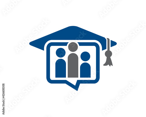 education student graduation cap logo icon