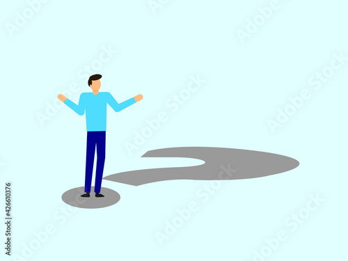 businessman with question mark