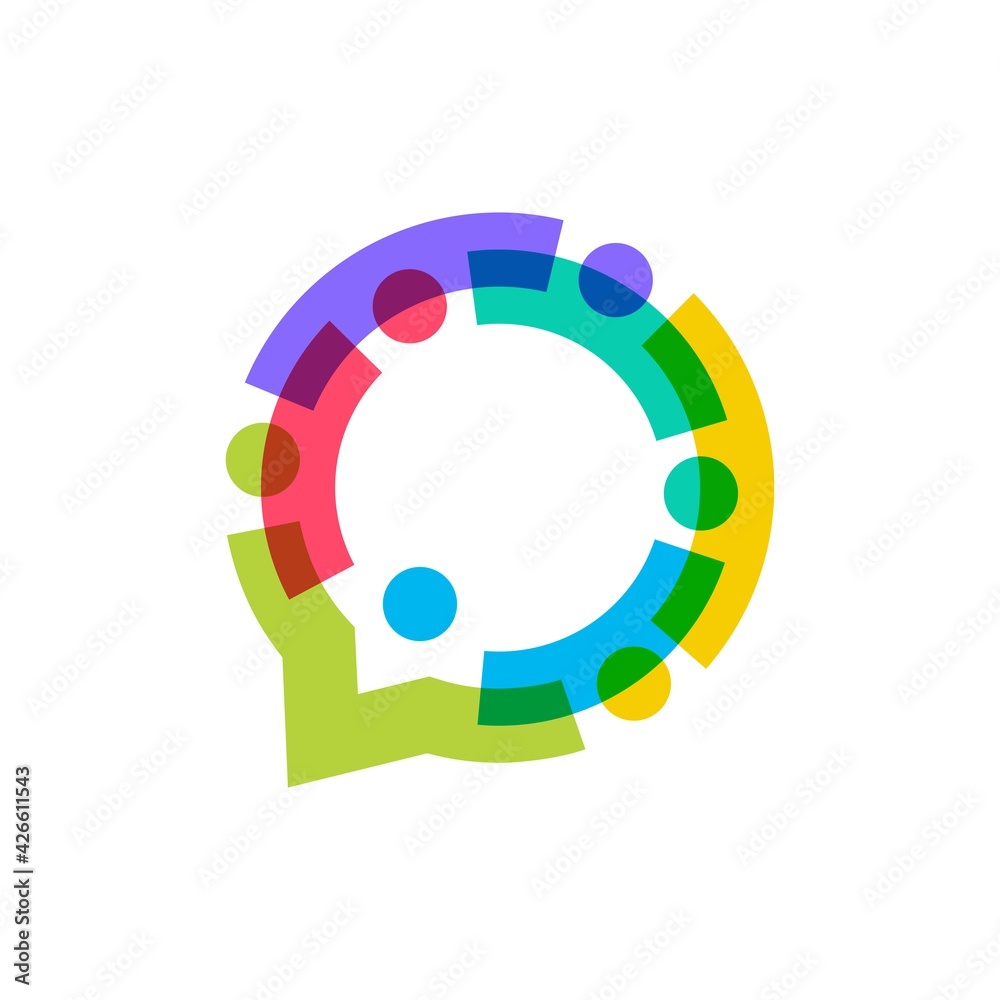 people family together human unity chat bubble logo vector icon illustration people family together human unity chat bubble logo vector icon illustration