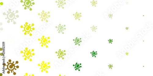 Light Green, Yellow vector texture with disease symbols.