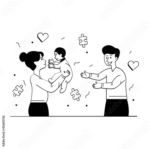 
A trendy vector design of autism child 

