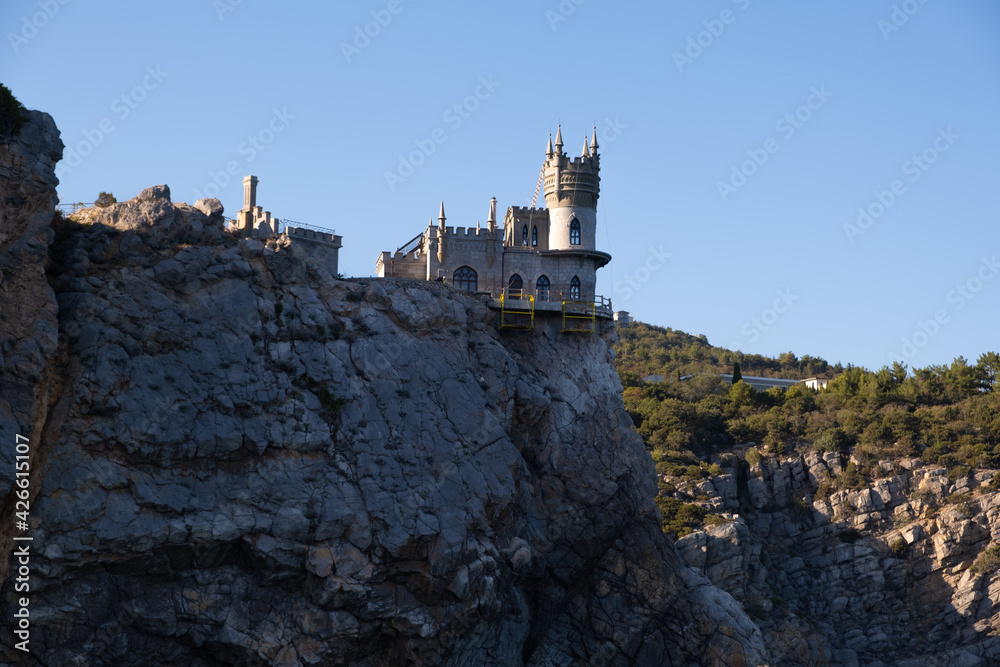 Swallows nest is an ancient castle on a rock, Yalta, Crimea.