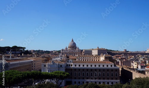The  view of Rome from a hill