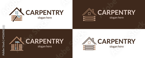 Carpentry logo set