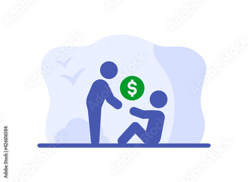 Donate money, charity icon vector illustration.