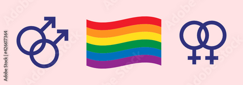 Lgbt flag symbol of free love icon vector illustration.