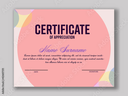 Certificate Of Appreciation Template Layout For Company And Sectors.