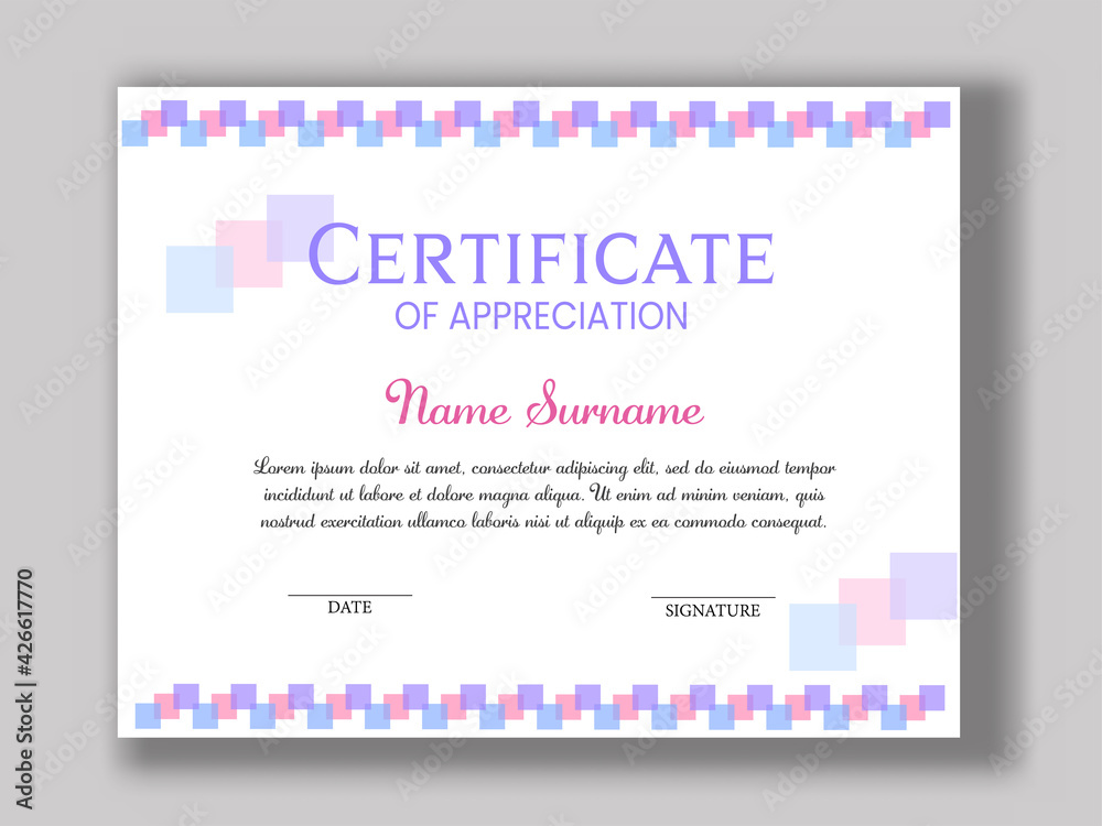 Certificate Of Appreciation Or Diploma Template Layout In White Color. Certificate Of Appreciation Or Diploma Template Layout In White Color.