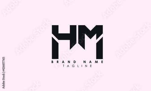 Alphabet letters Initials Monogram logo MH, HM, H and M