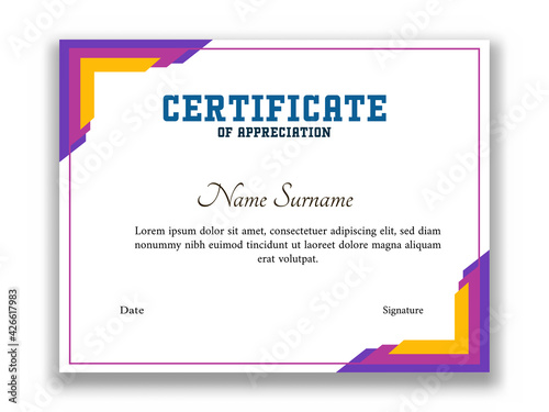 Certificate Of Appreciation Award Template Layout In White Color.