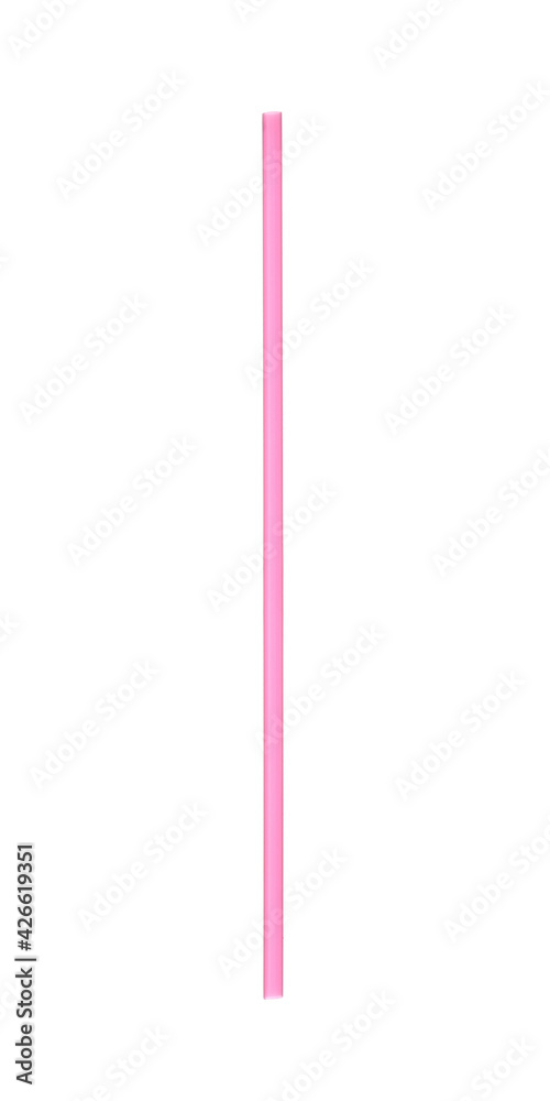 Pink plastic straw for drink isolated on white Pink plastic straw for drink isolated on white