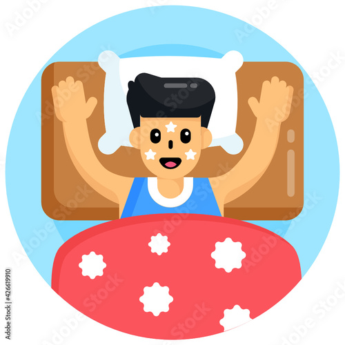 
An icon of sleep prank in flat design 


