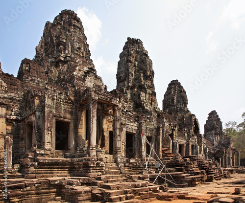 Prasat Bayon temple at Angkor Thom. Siem Reap province. Cambodia