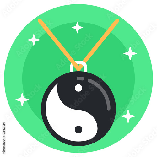 
Editable flat design icon of yin yang locket 

