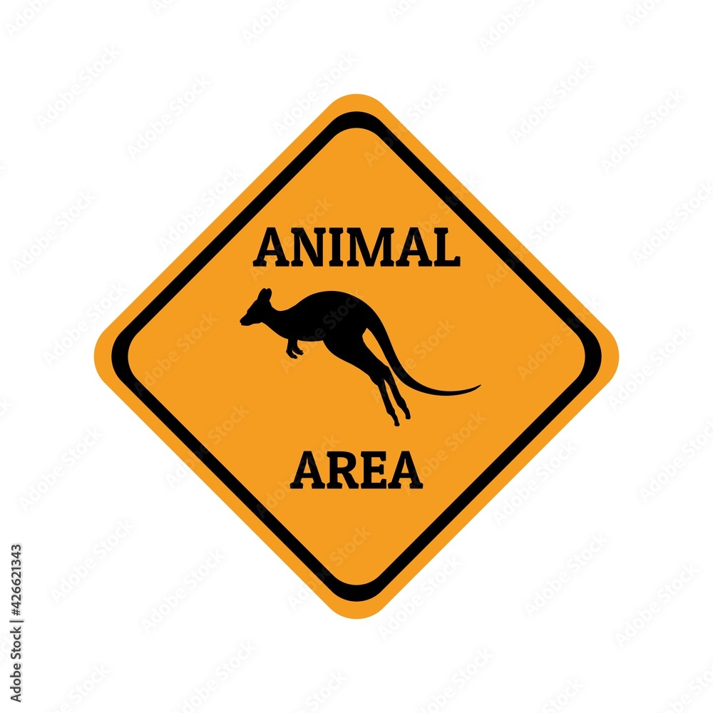 kangaroo animal warning traffic sign flat design vector illustration kangaroo animal warning traffic sign flat design vector illustration