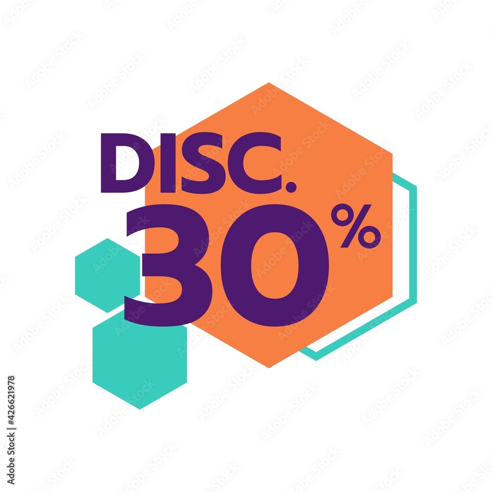 discount 30 percent Sale Deal Special Promotion price Tag sign shop retail business Vector illustration