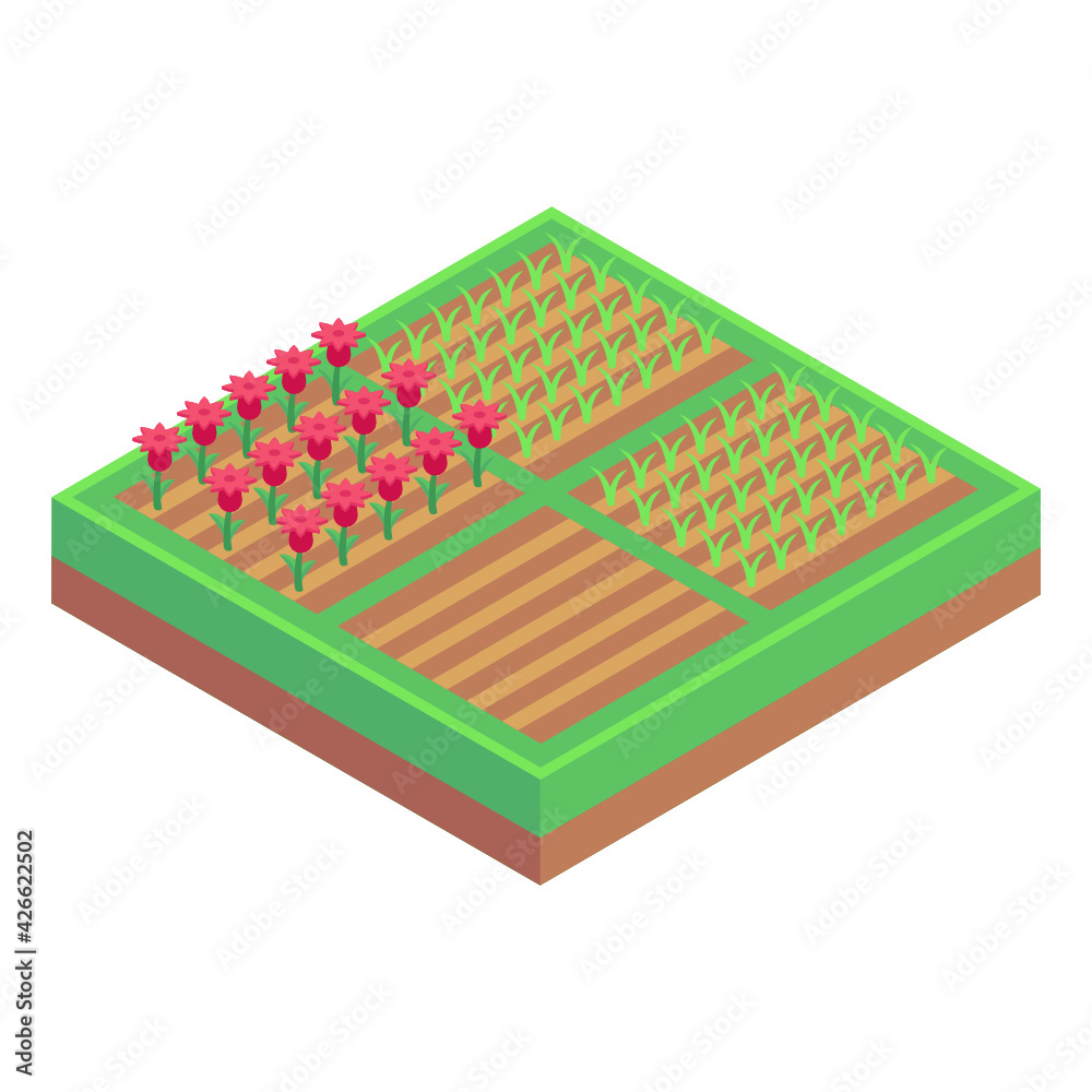 An icon of farm fields isometric design
An icon of farm fields isometric design