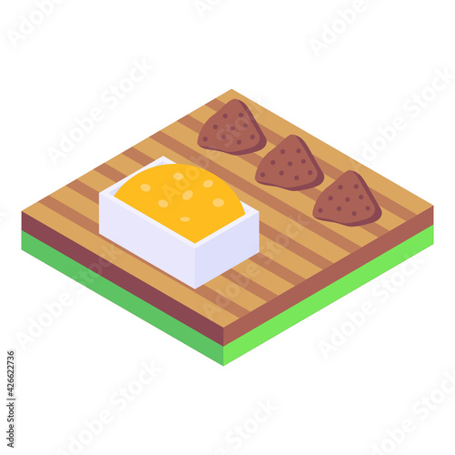 
An icon of potatoes harvesting in isometric style vector 

