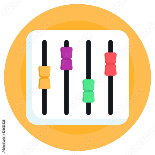 
A trendy flat rounded vector design of volume equalizer 

