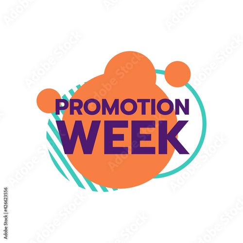 Promotion week Sale discount Deal price Tag sign shop retail business Vector illustration