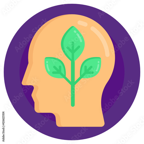 
Environmental mind flat rounded icon is editable and easy to download 

