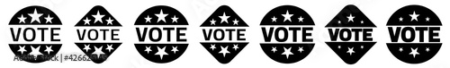 Vote Button Icon | Voting Emblem Illustration | Election Emblem Symbol | Choice Badge Logo | Presidential Campaign Sign | Isolated | Variations