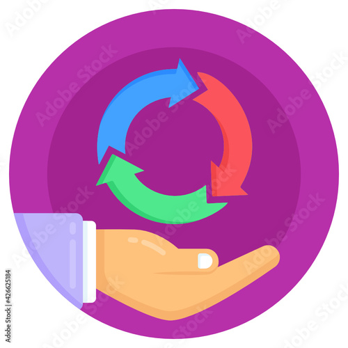 
Recycle service flat rounded editable premium icon 

