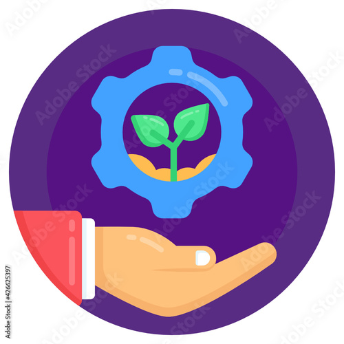 Have a look at this eye soothing flat rounded icon of eco care 