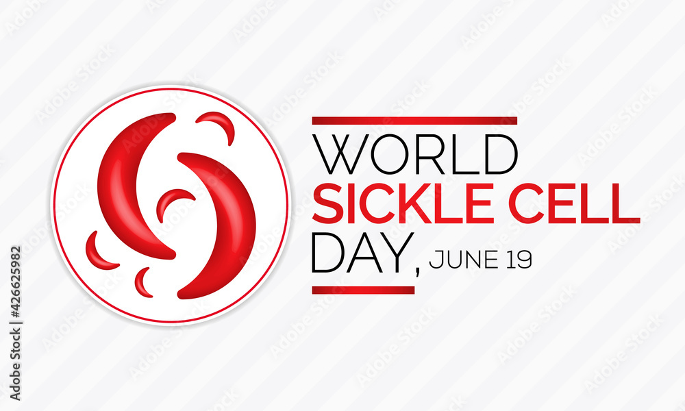 World Sickle cell day is observed every year on June 19, it is an inherited red blood cell disorder in which there are not enough healthy cells to carry oxygen throughout the body. Vector illustration World Sickle cell day is observed every year on June 19, it is an inherited red blood cell disorder in which there are not enough healthy cells to carry oxygen throughout the body. Vector illustration