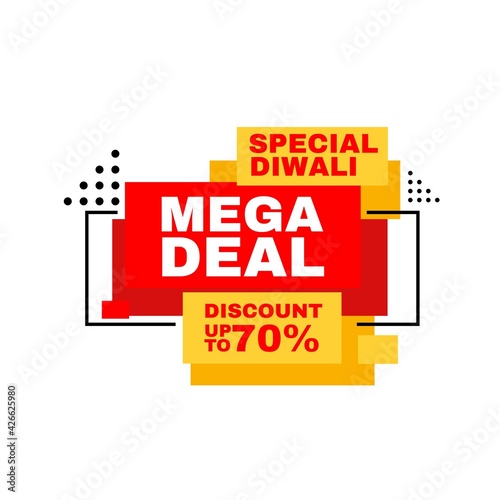 discount 70 percent Sale diwali event Special Deal Promotion price Tag sign shop retail business Vector illustration