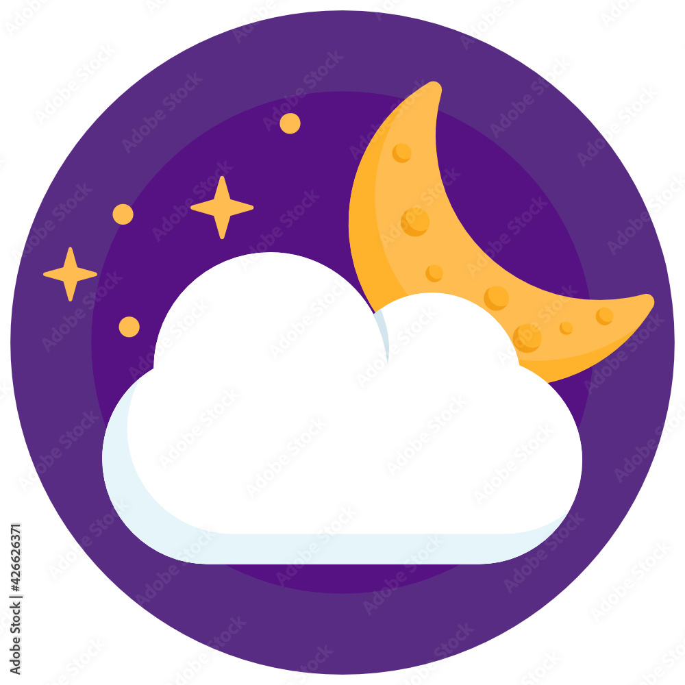 Night beautifully design in flat rounded icon
Night beautifully design in flat rounded icon