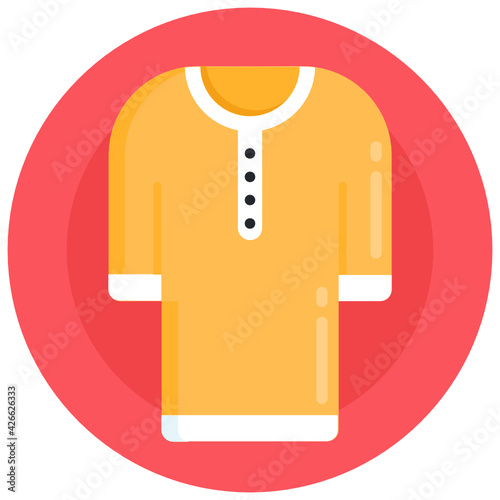 
Have a look at this beautiful flat rounded icon of female shirt 

